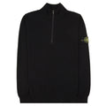 Stone Island 5100063 Soft Organic Cotton Half Zip Sweater Black V0029