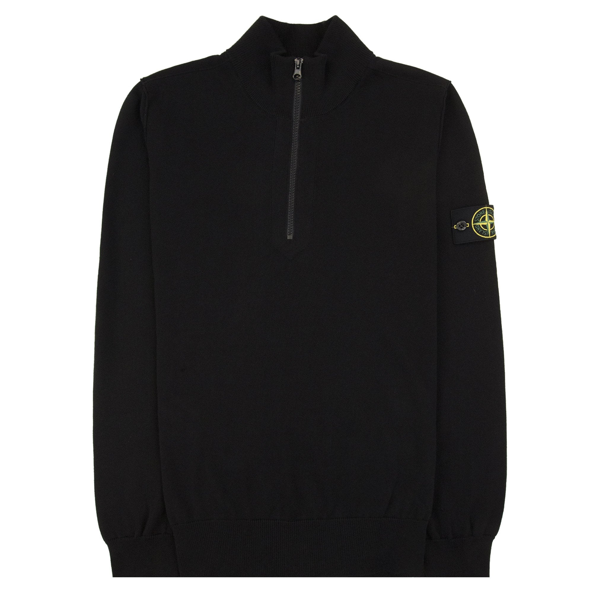 Stone Island 5100063 Soft Organic Cotton Half Zip Sweater Black V0029