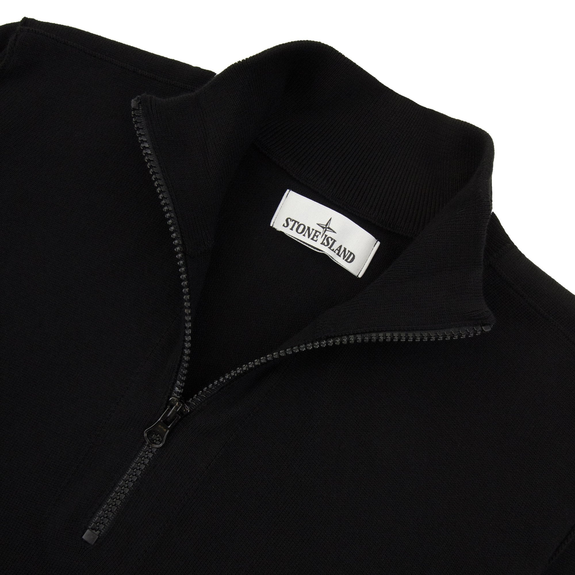 Stone Island 5100063 Soft Organic Cotton Half Zip Sweater Black V0029