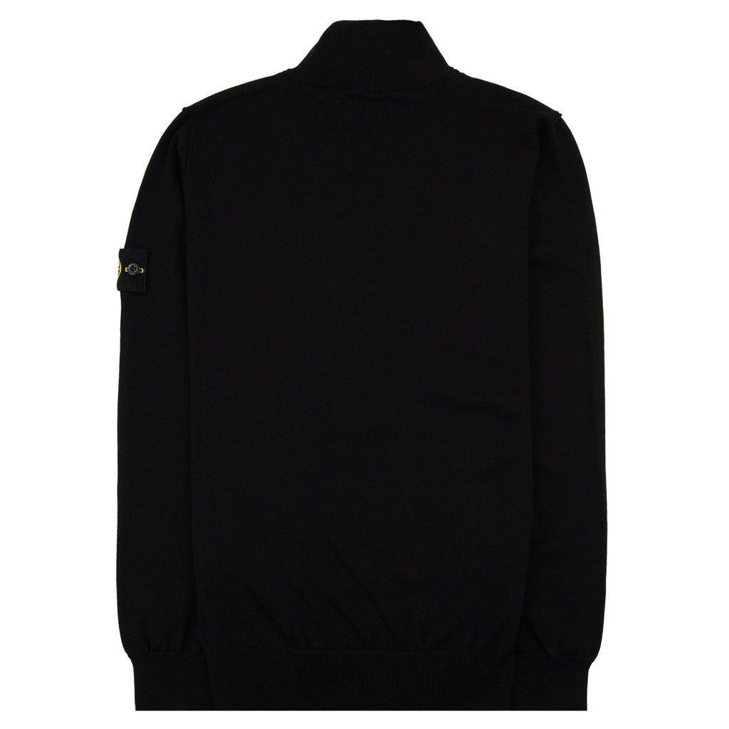 Stone Island 5100063 Soft Organic Cotton Half Zip Sweater Black V0029