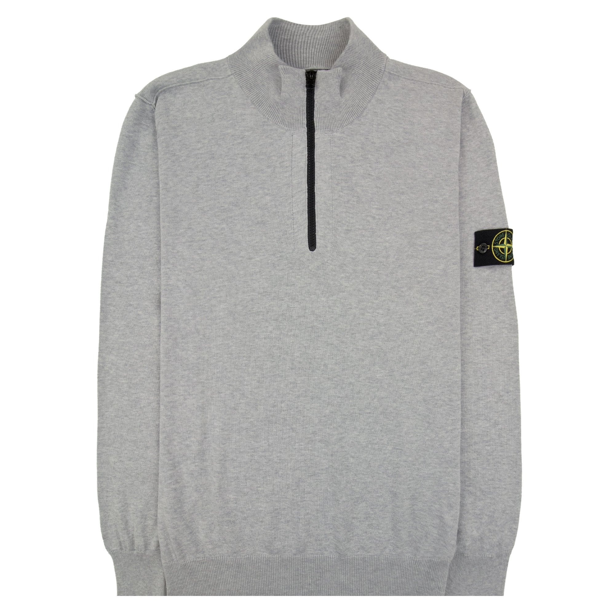 Stone Island 5100063 Soft Organic Cotton Half Zip Sweater Light Grey V0m61