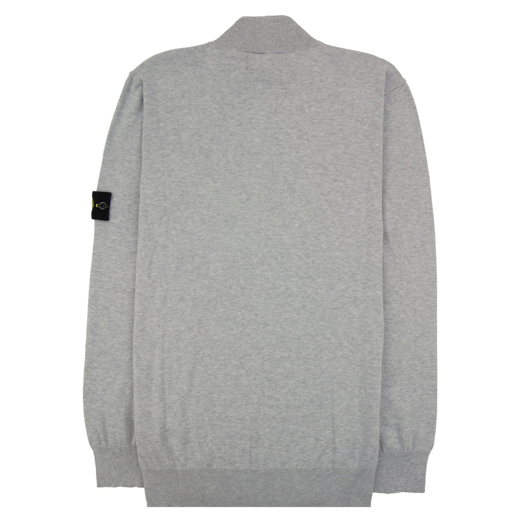 Stone Island 5100063 Soft Organic Cotton Half Zip Sweater Light Grey V0m61