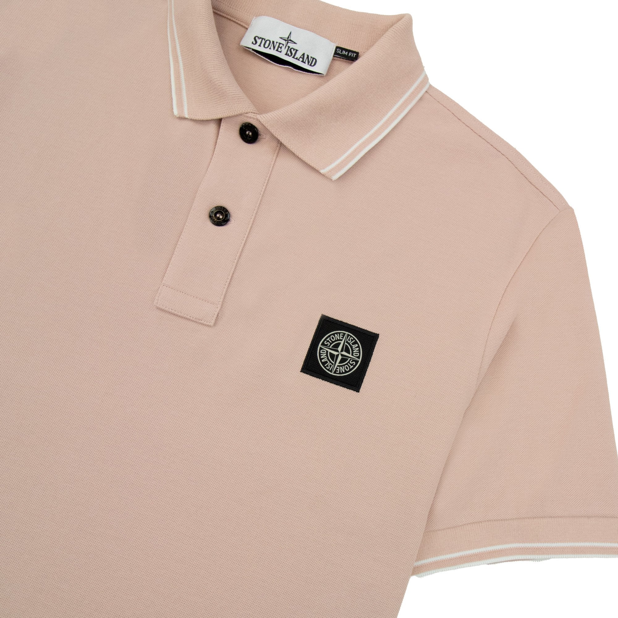 Stone Island 22s18 Slim Fit Polo Shirt Dust Pink V0082
