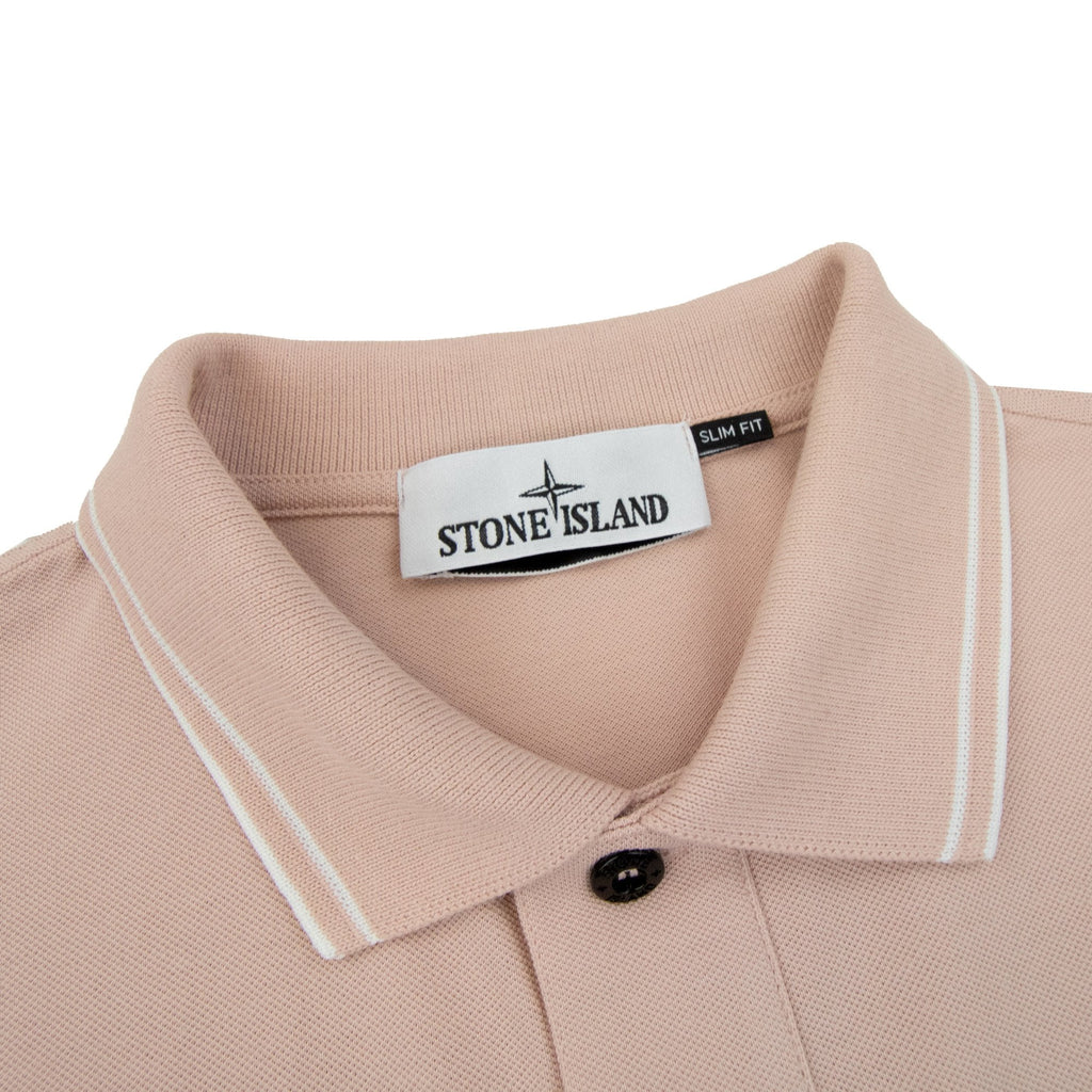 Stone Island 22s18 Slim Fit Polo Shirt Dust Pink V0082