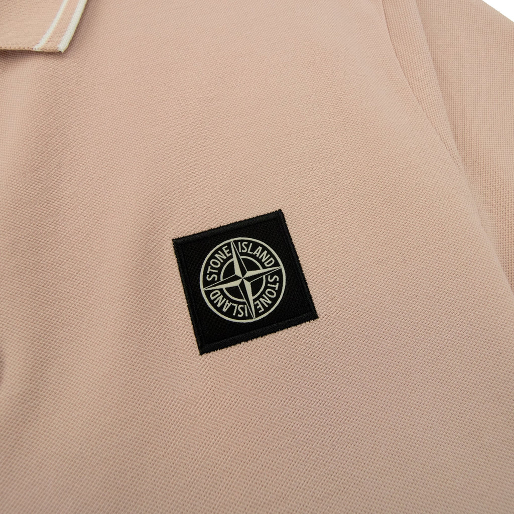 Stone Island 22s18 Slim Fit Polo Shirt Dust Pink V0082