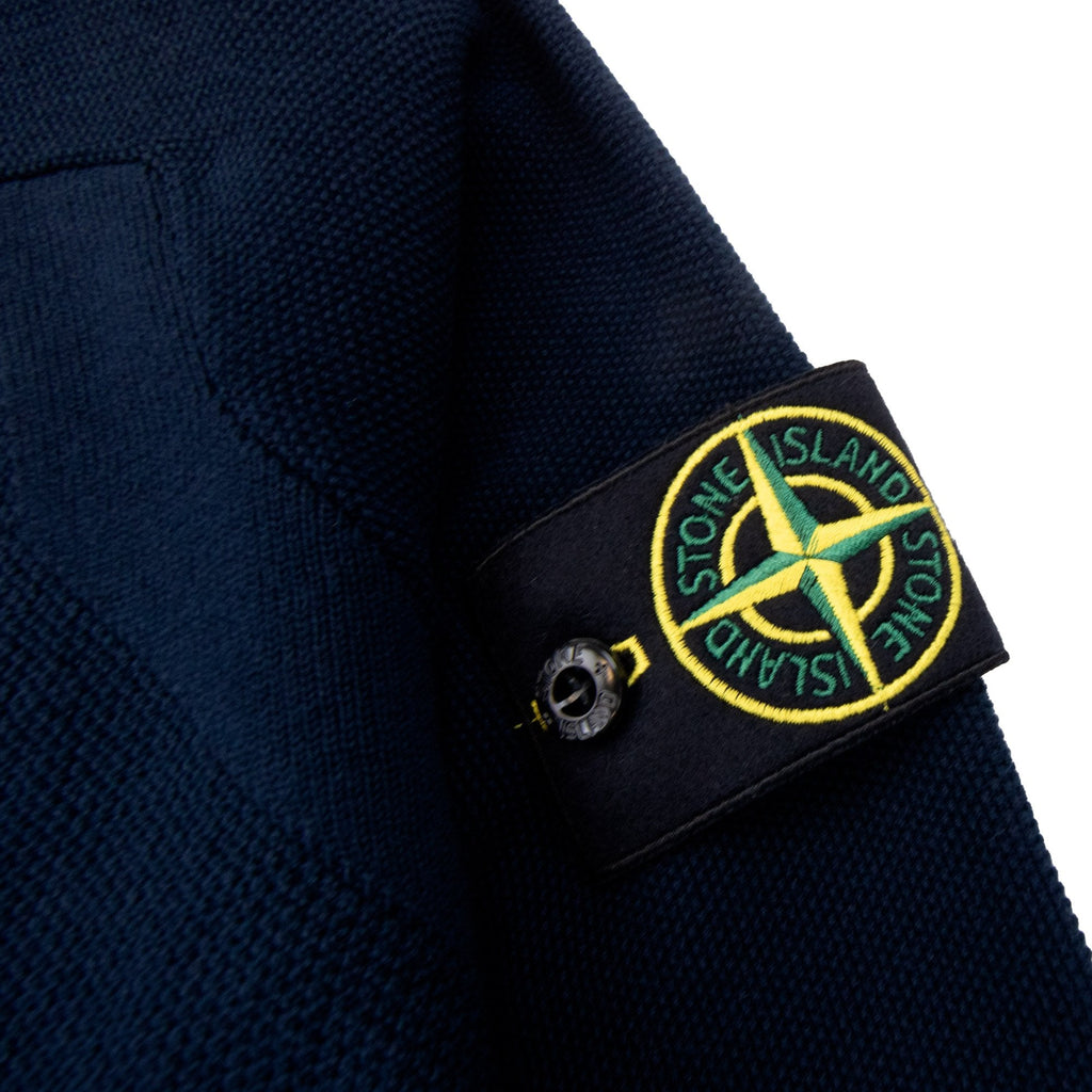 Stone Island Soft Cotton Knit Micro Stitch Crewneck Navy Blue V0020