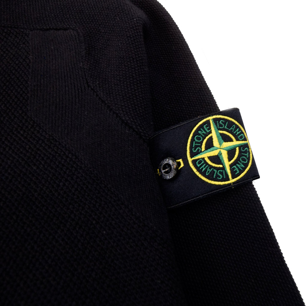 Stone Island Soft Cotton Knit Micro Stitch Crewneck Black V0029