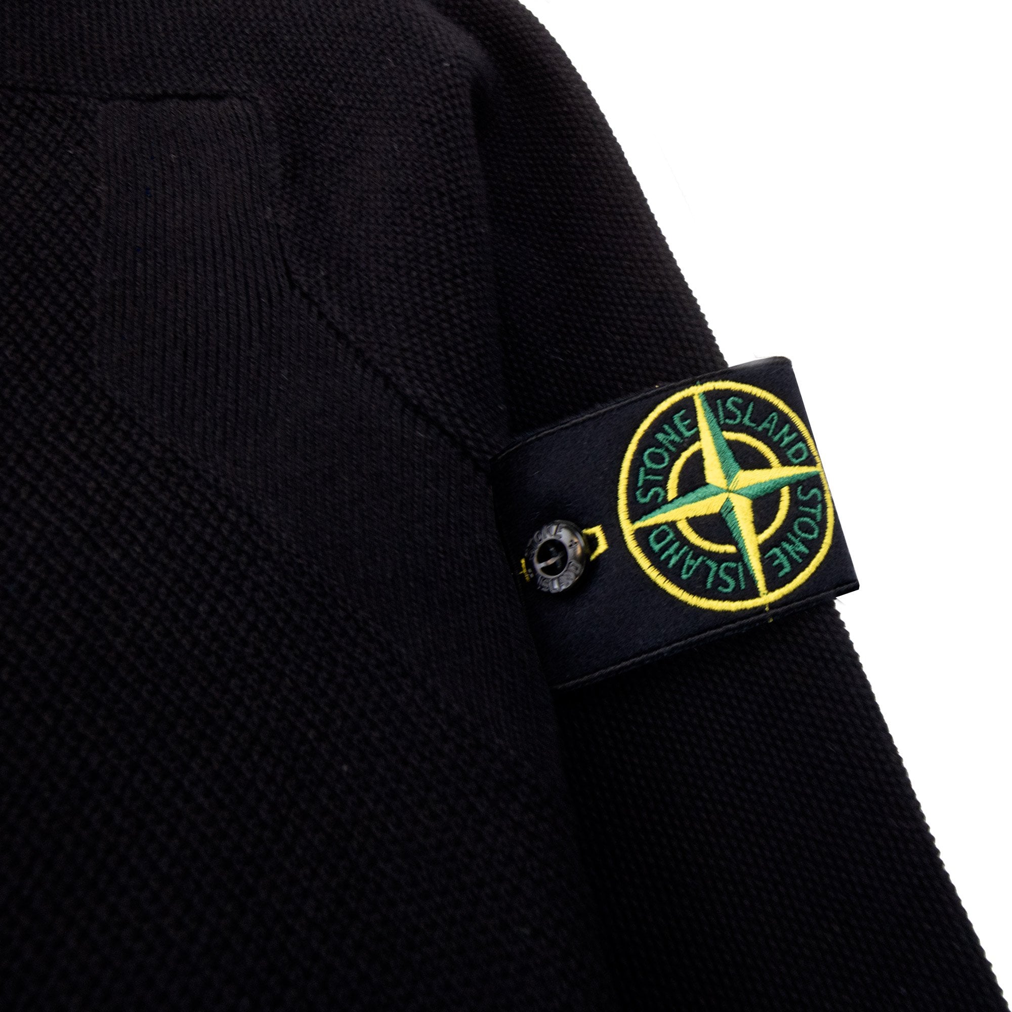 Stone Island Soft Cotton Knit Micro Stitch Crewneck Black V0029