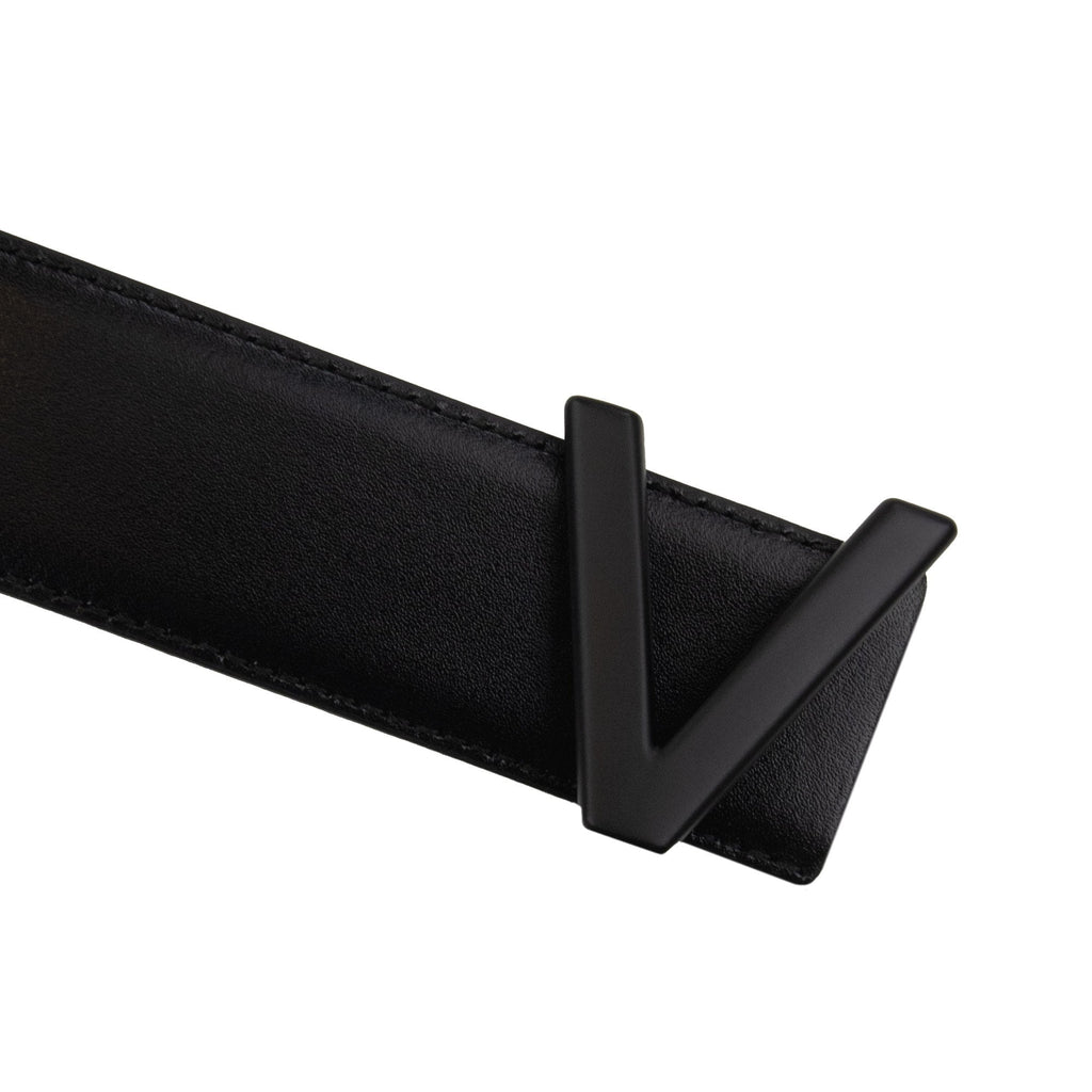 Valentino V Buckle Reversible Belt Nero
