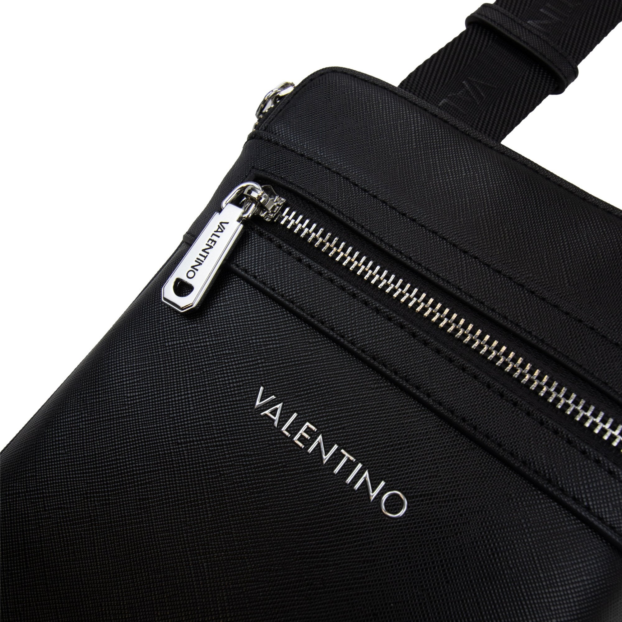 Valentino Small Logo Zip Bag Marnier Nero