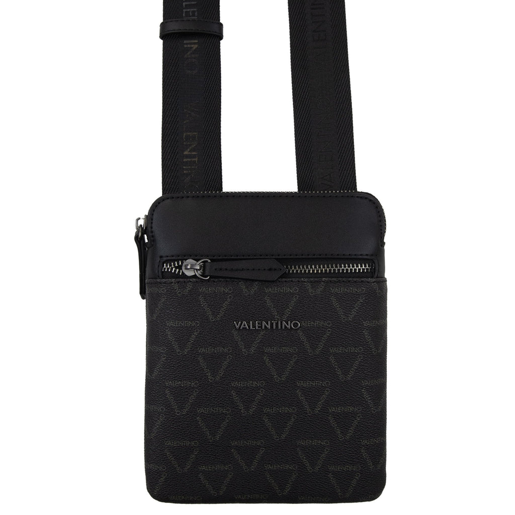 Valentino Delta Multi Print Crossbody Bag Nero