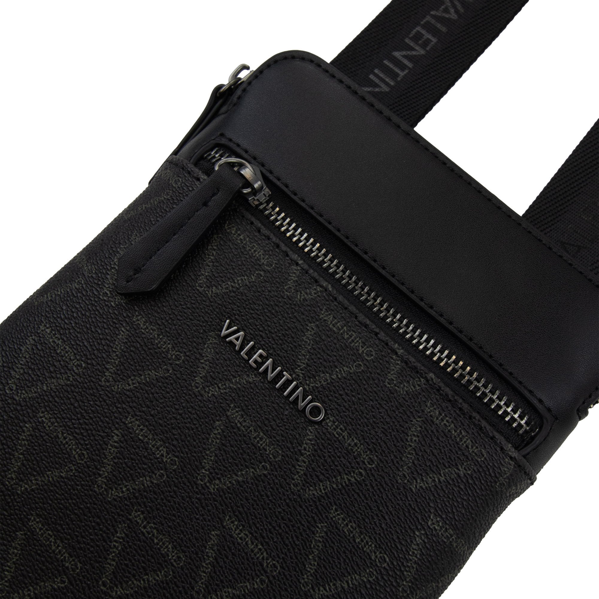 Valentino Delta Multi Print Crossbody Bag Nero