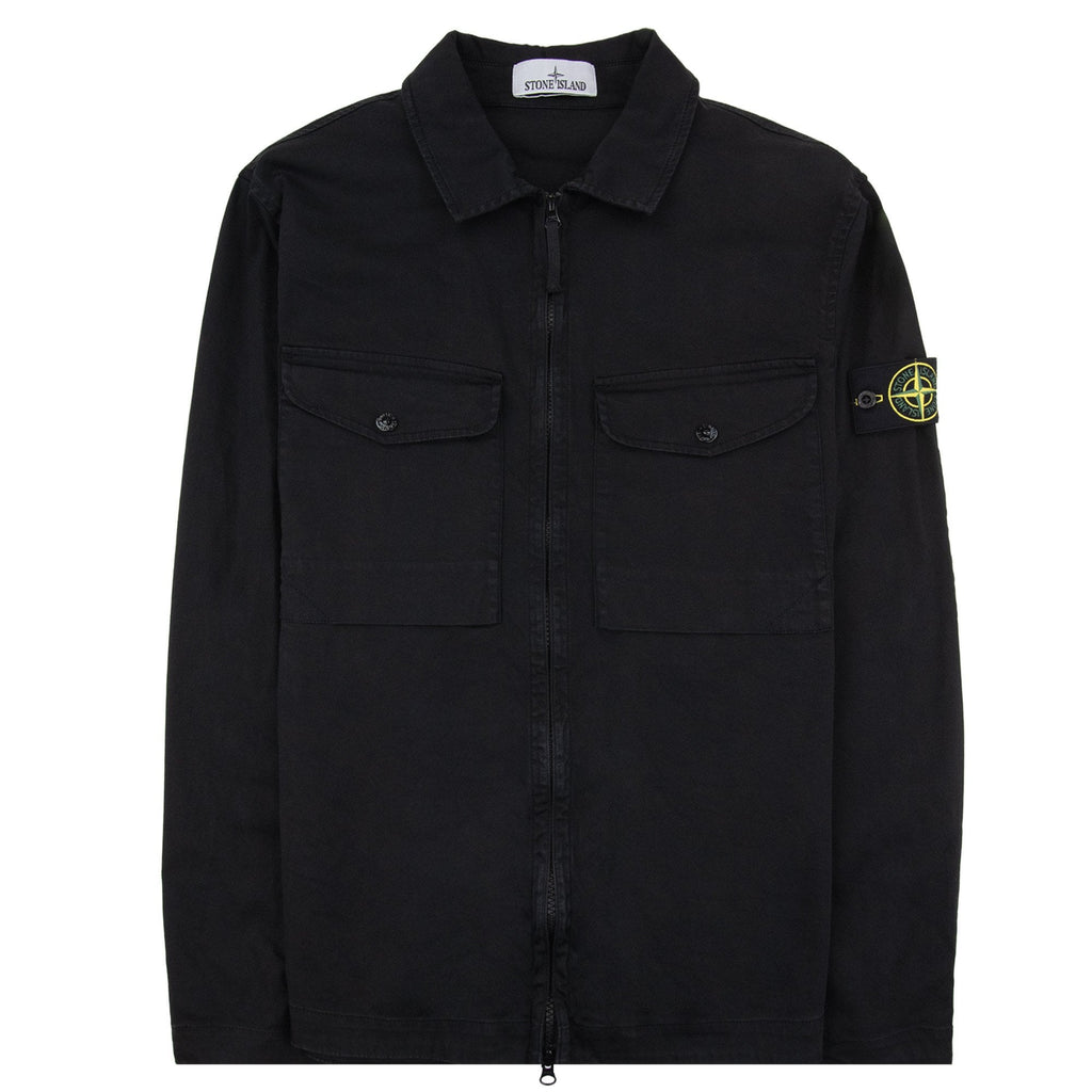 Stone Island 1200128 Organic Stretch Overshirt Black V0029