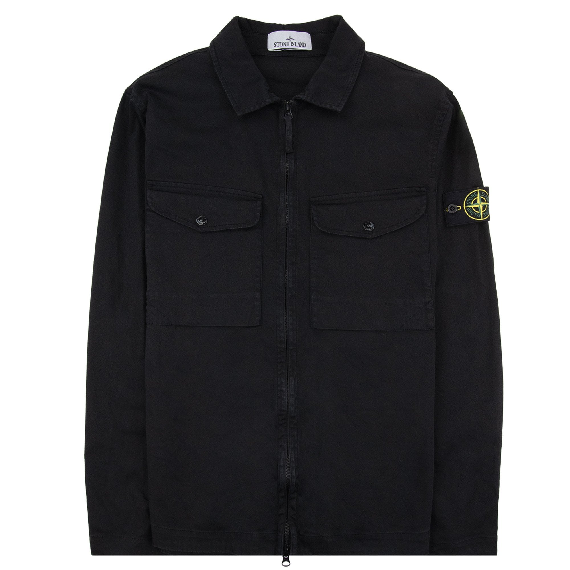 Stone Island 1200128 Organic Stretch Overshirt Black V0029