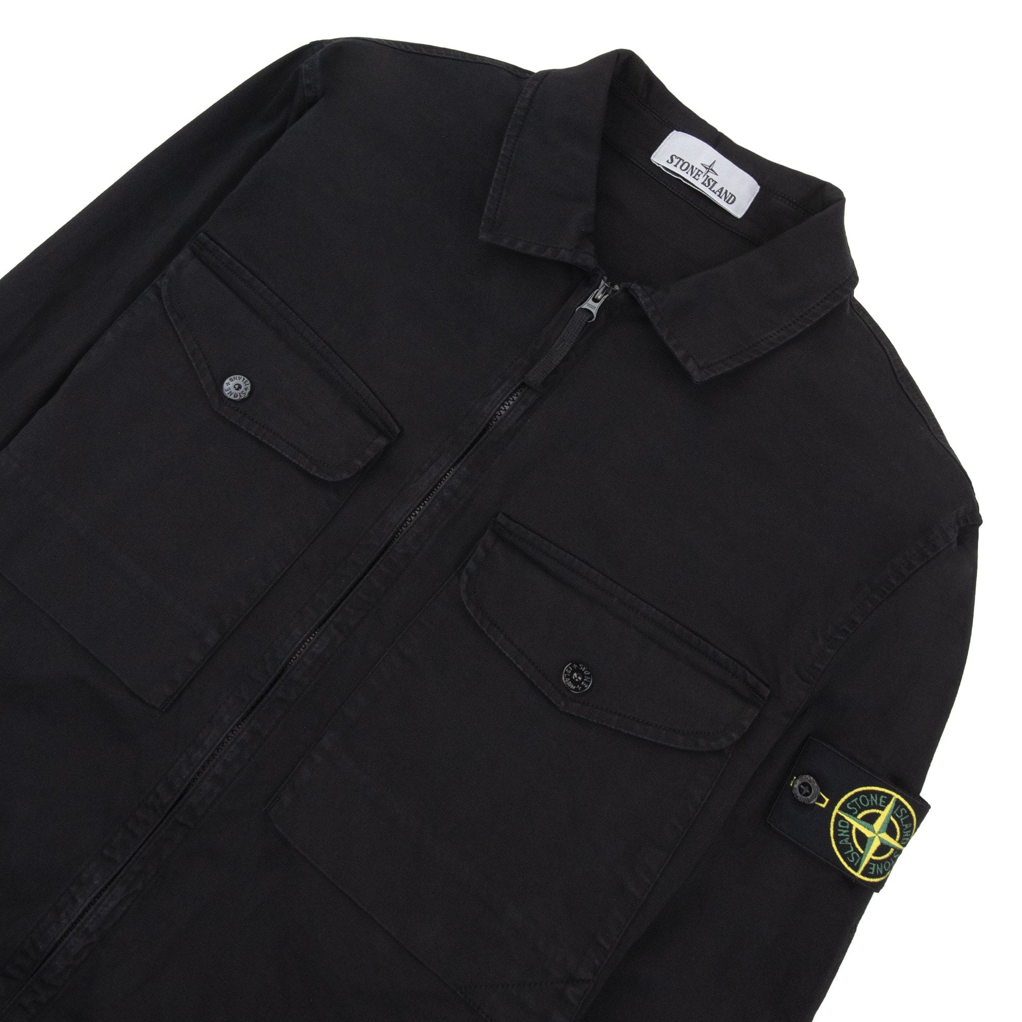 Stone Island 1200128 Organic Stretch Overshirt Black V0029