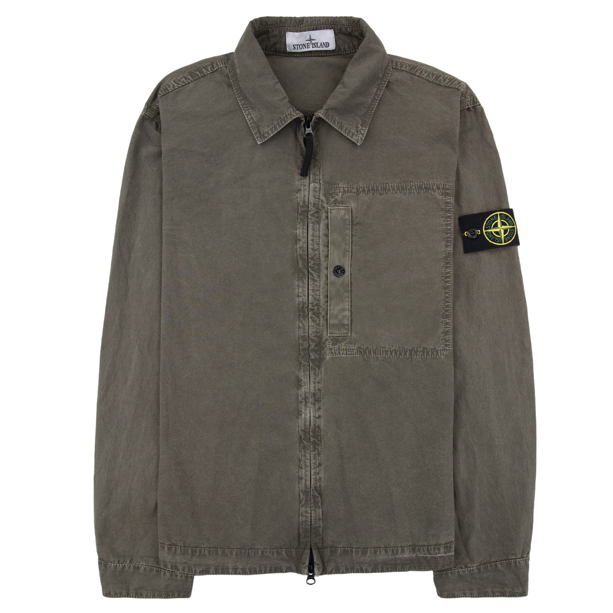 Stone Island 1200032 Brushed Cotton Canvas Old Effect Green V0154