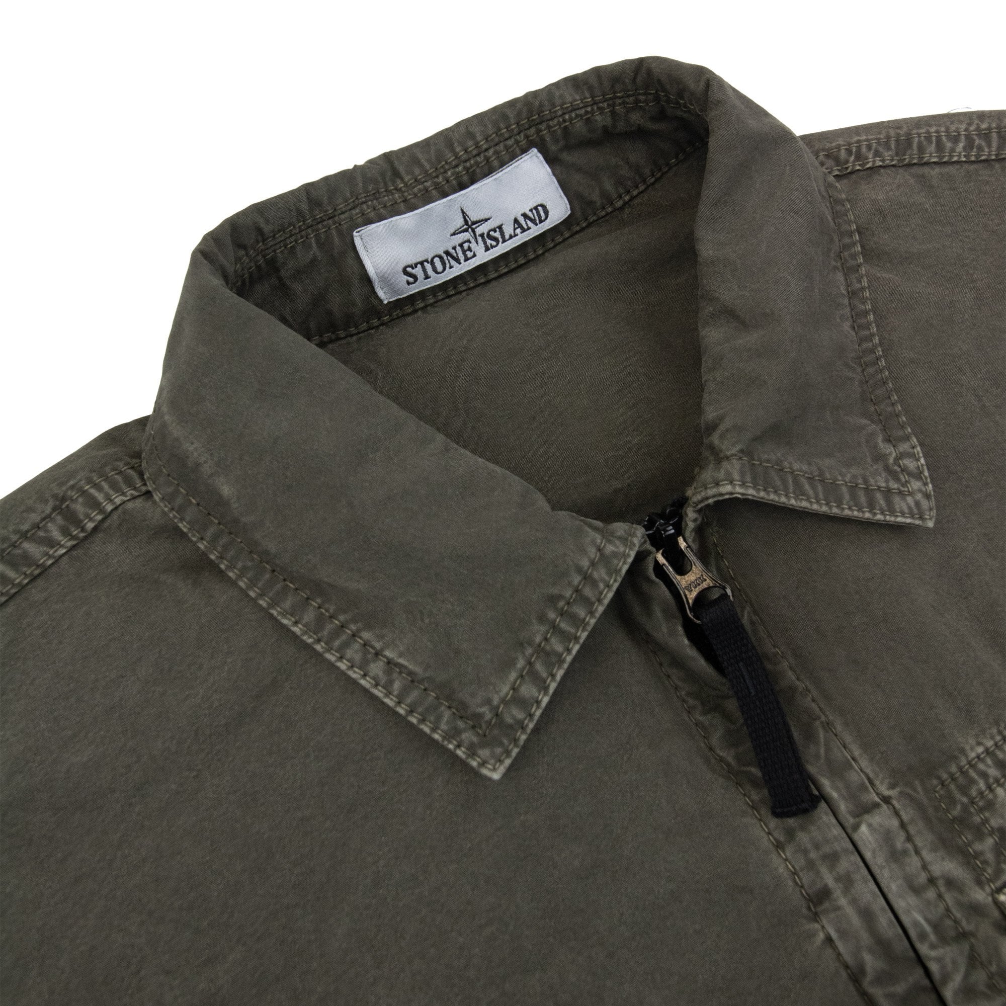 Stone Island 1200032 Brushed Cotton Canvas Old Effect Green V0154