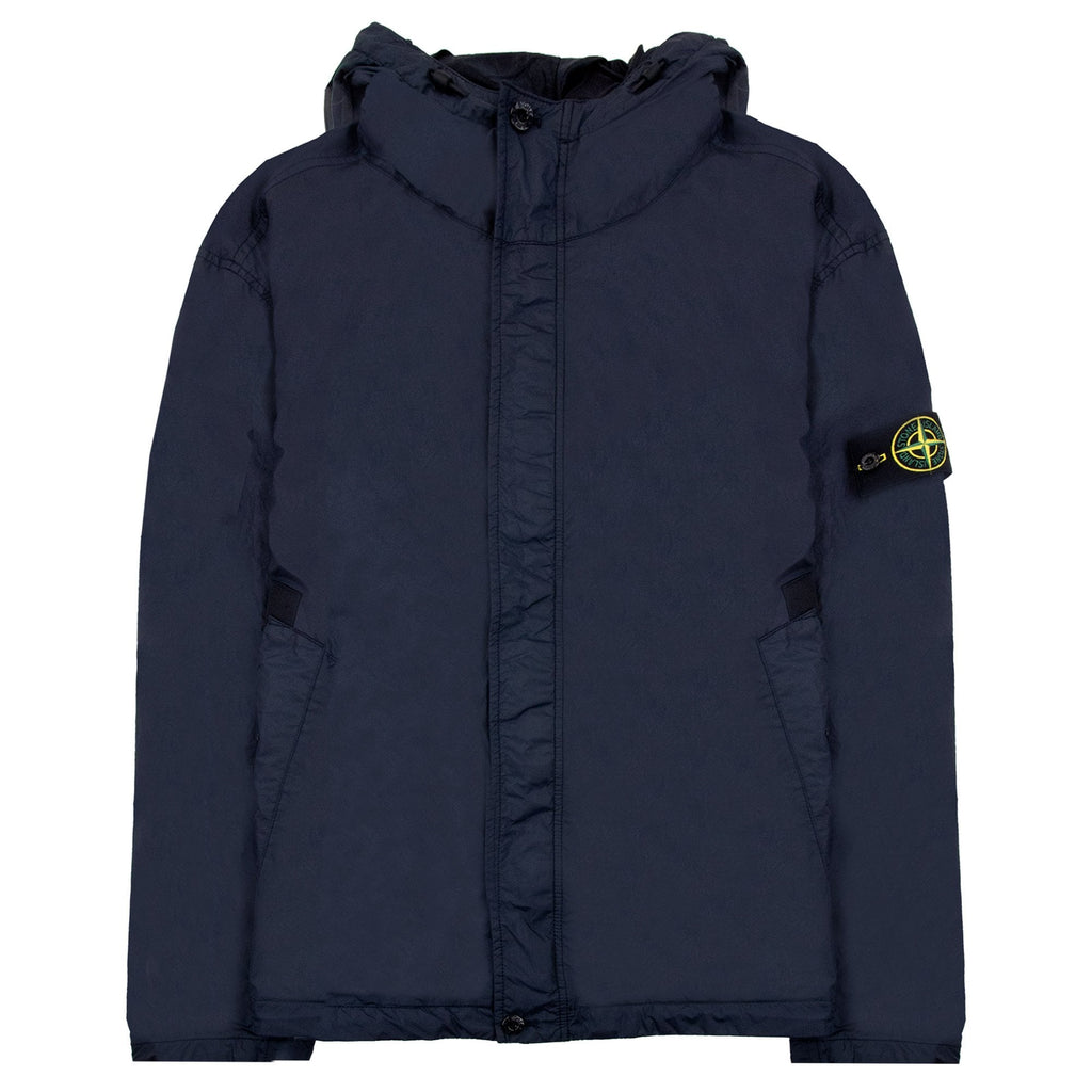Stone Island 4100092 Crinkle Reps Hooded Jacket Navy Blue V0020