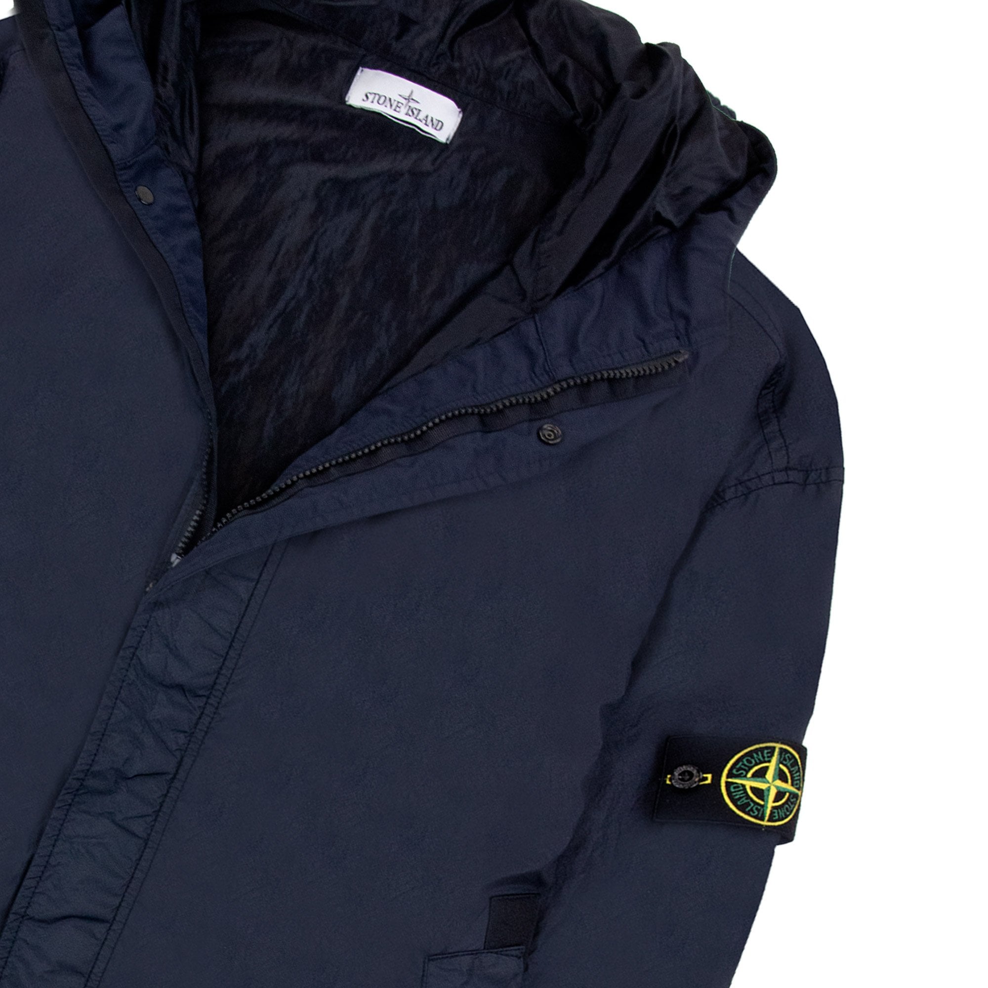 Stone Island 4100092 Crinkle Reps Hooded Jacket Navy Blue V0020