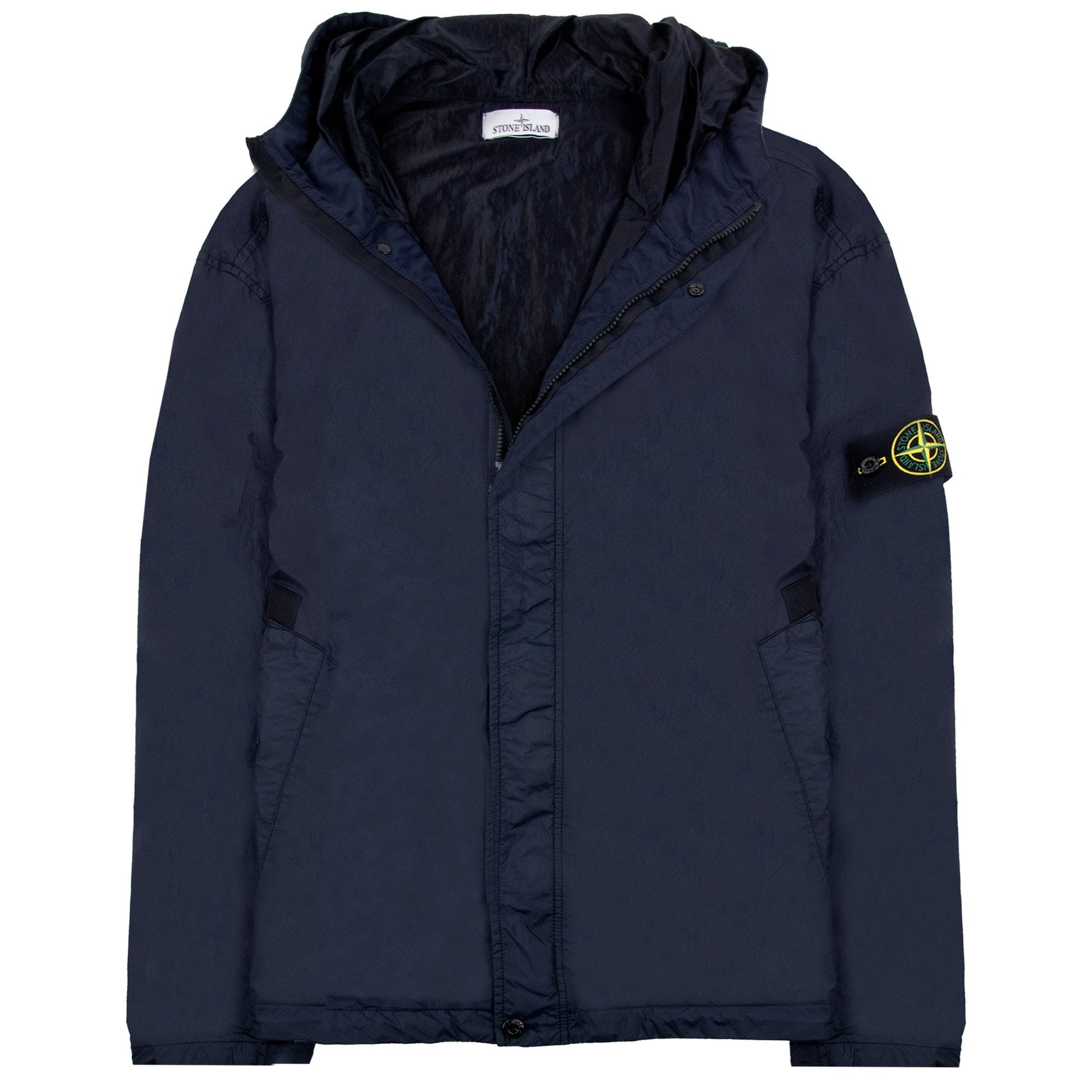 Stone Island 4100092 Crinkle Reps Hooded Jacket Navy Blue V0020