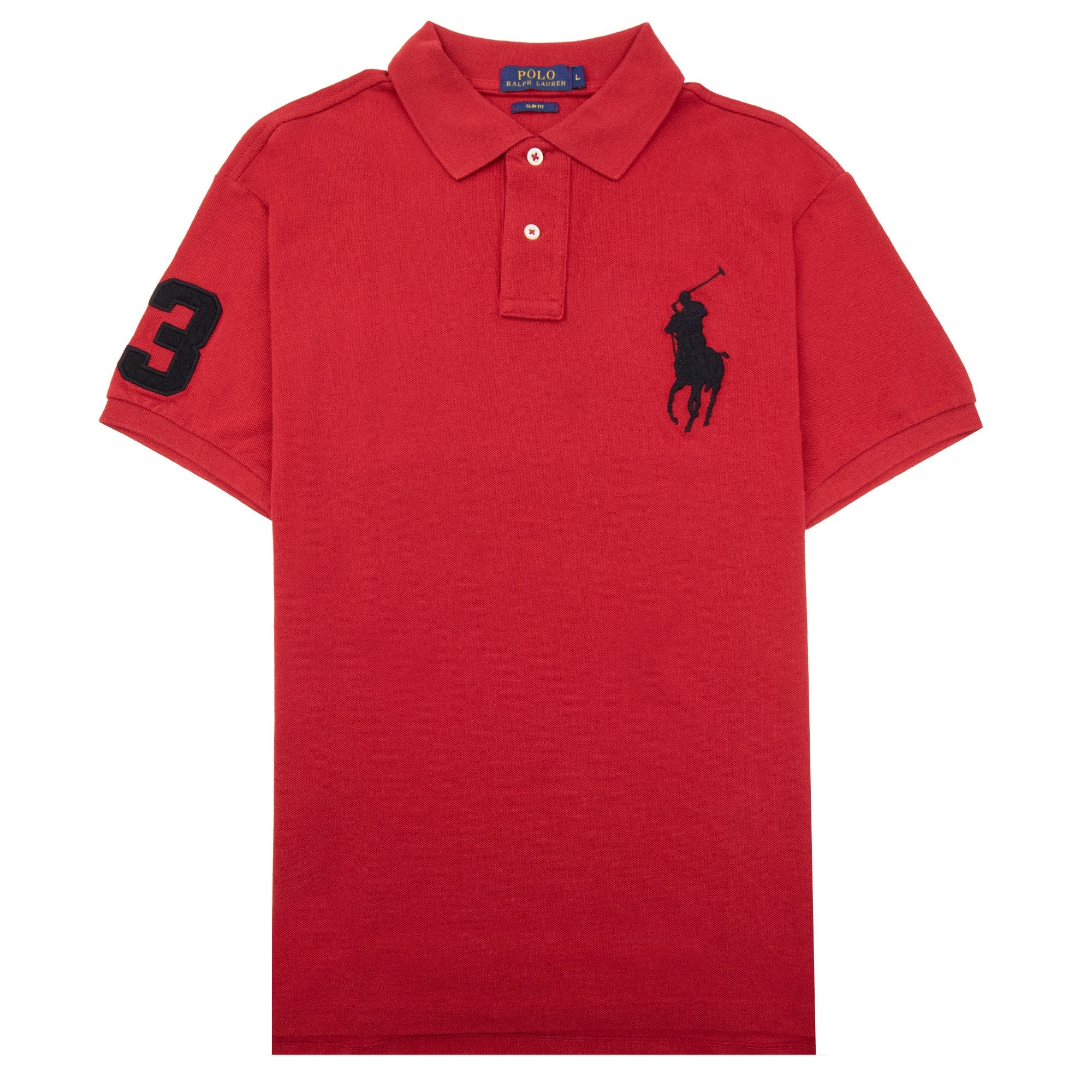 Polo Ralph Lauren Slim Fit Big Pony Short Sleeve Polo 3 On Sleeve Jewel Red