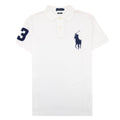 Polo Ralph Lauren Slim Fit Big Pony Short Sleeve Polo 3 On Sleeve White/blue