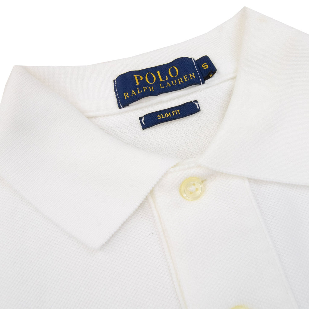 Polo Ralph Lauren Slim Fit Big Pony Short Sleeve Polo 3 On Sleeve White/blue