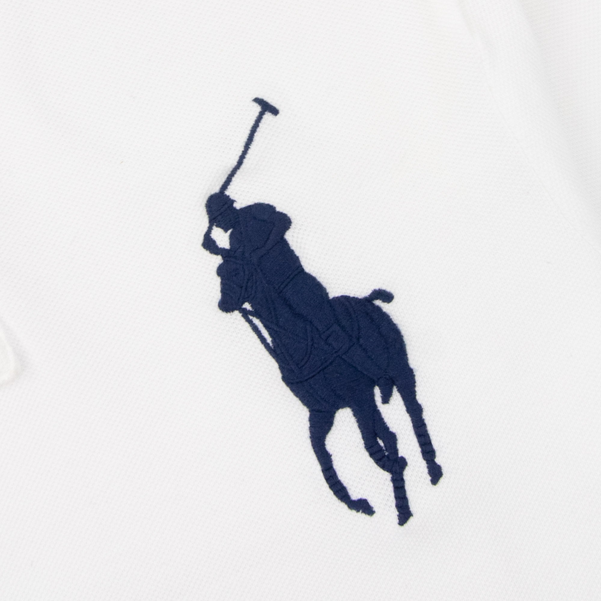 Polo Ralph Lauren Slim Fit Big Pony Short Sleeve Polo 3 On Sleeve White/blue