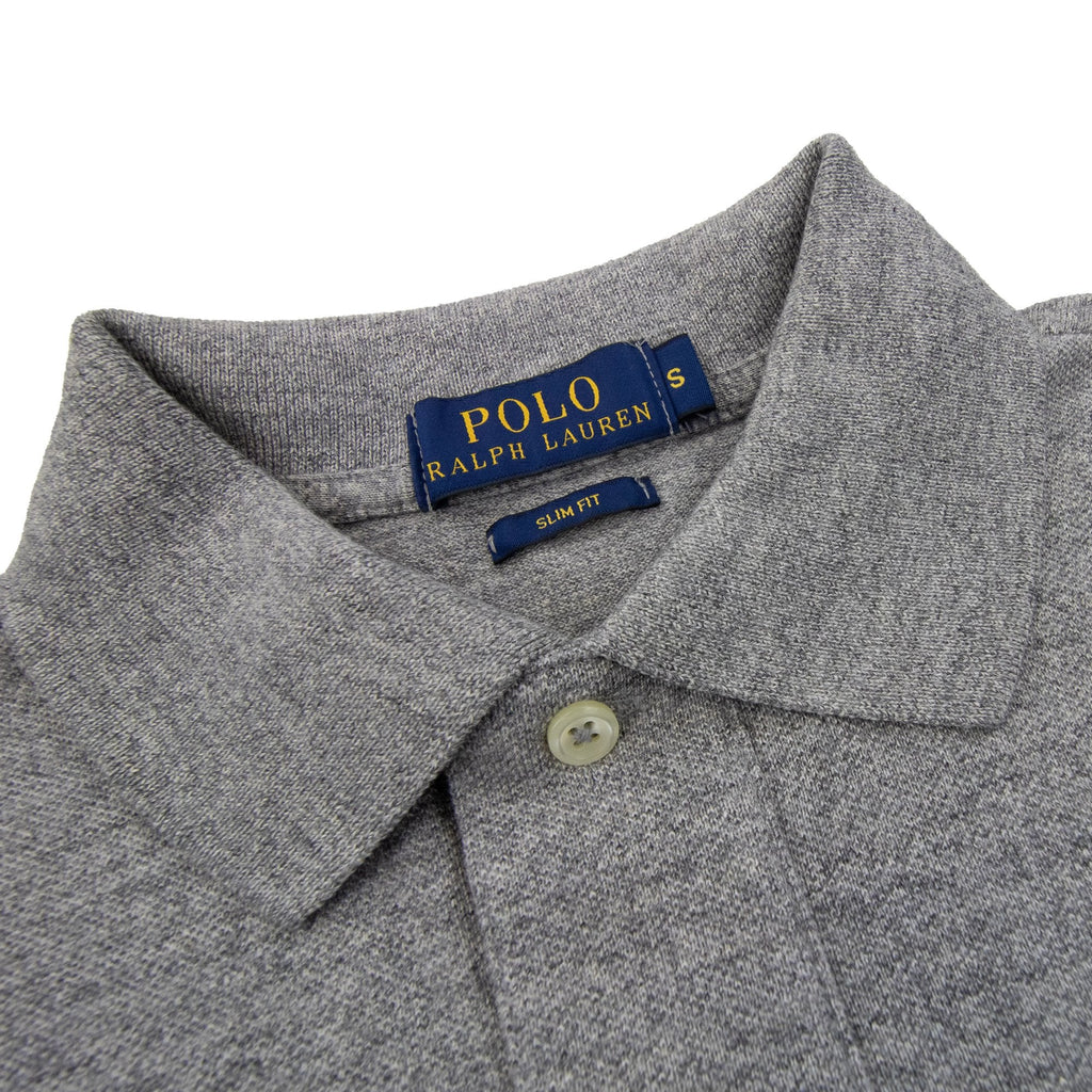 Polo Ralph Lauren Slim Fit Big Pony Short Sleeve Polo 3 On Sleeve Vintage Heather