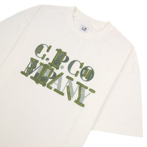 Cp Company 30/1 Jersey Blurred Logo T-shirt White 103