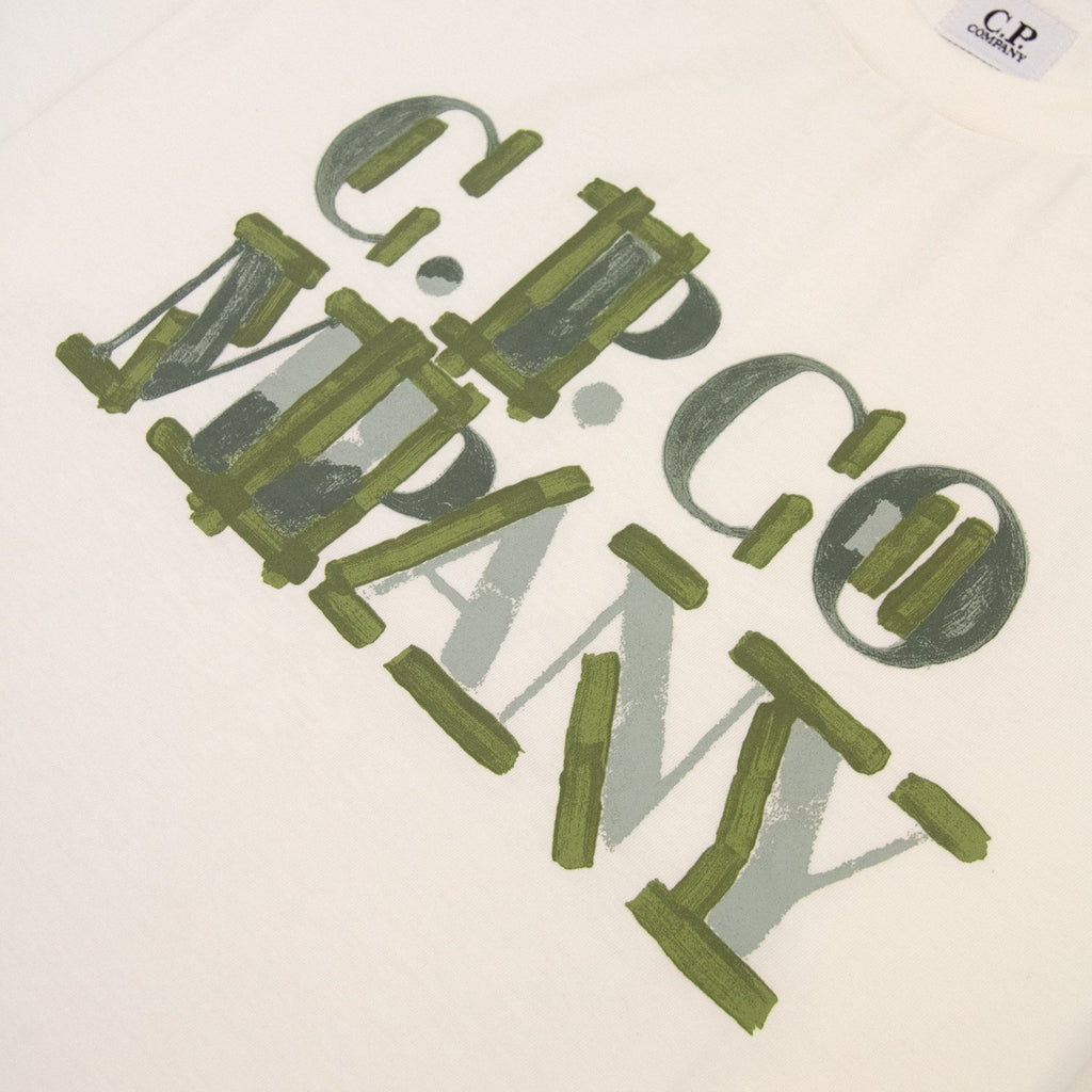 Cp Company 30/1 Jersey Blurred Logo T-shirt White 103