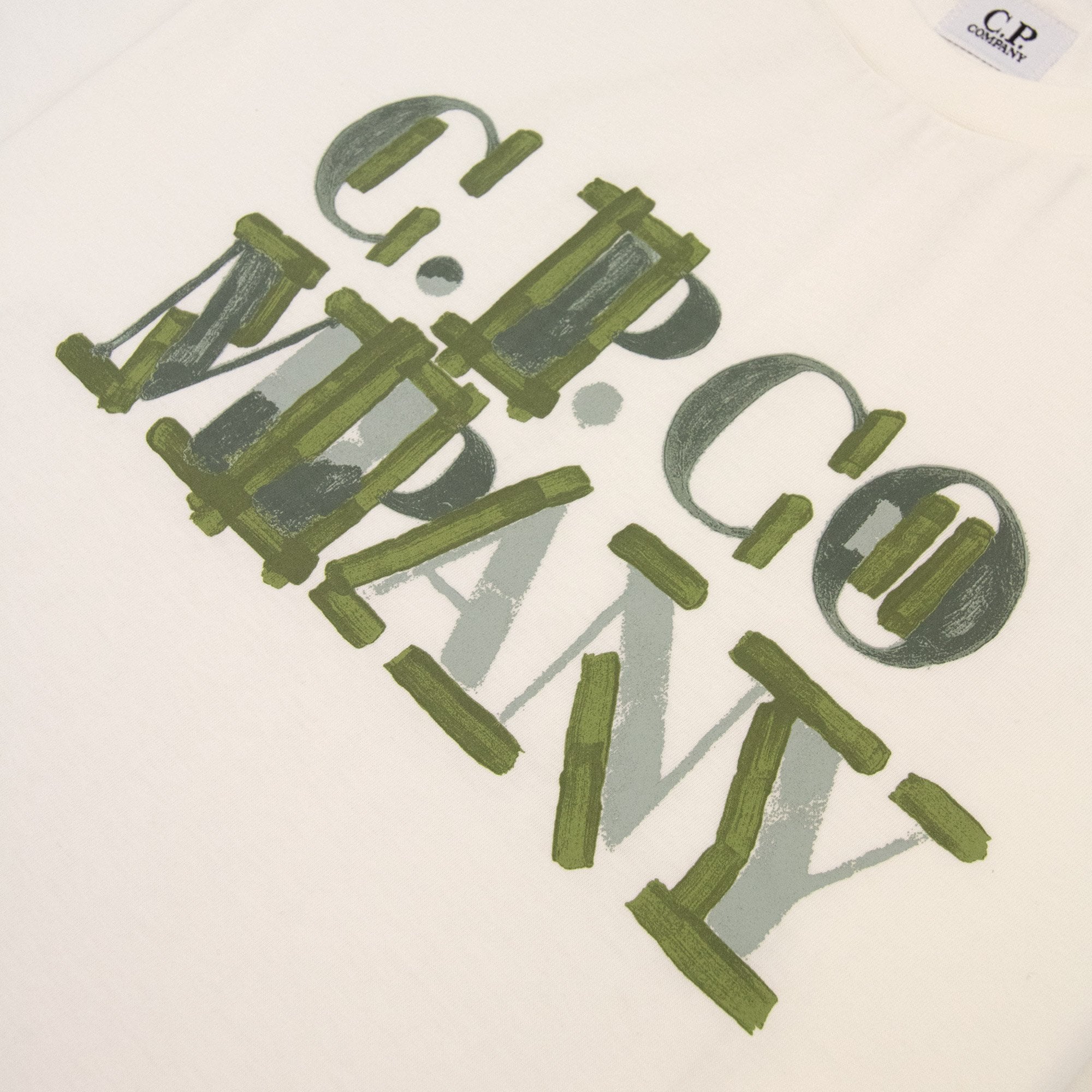 Cp Company 30/1 Jersey Blurred Logo T-shirt White 103