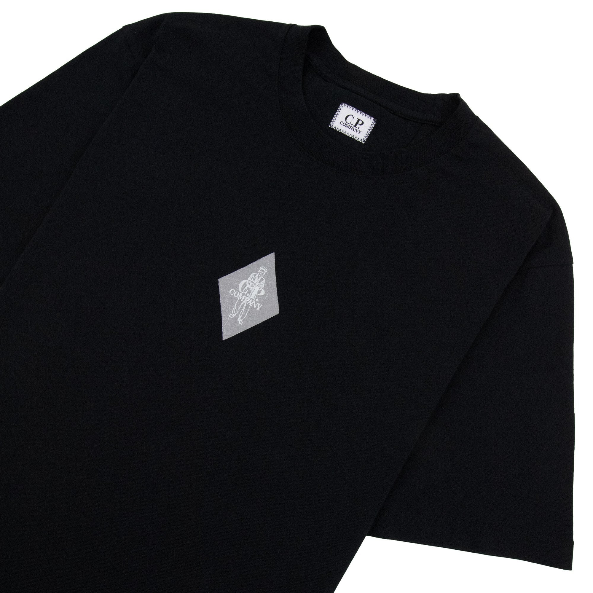 Cp Company 30/1 Jersey British Sailor Logo T-shirt Black 999