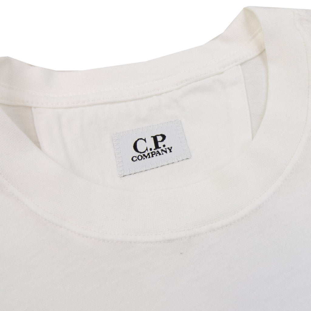 Cp Company 30/1 Jersey Vertical Logo T-shirt White 103