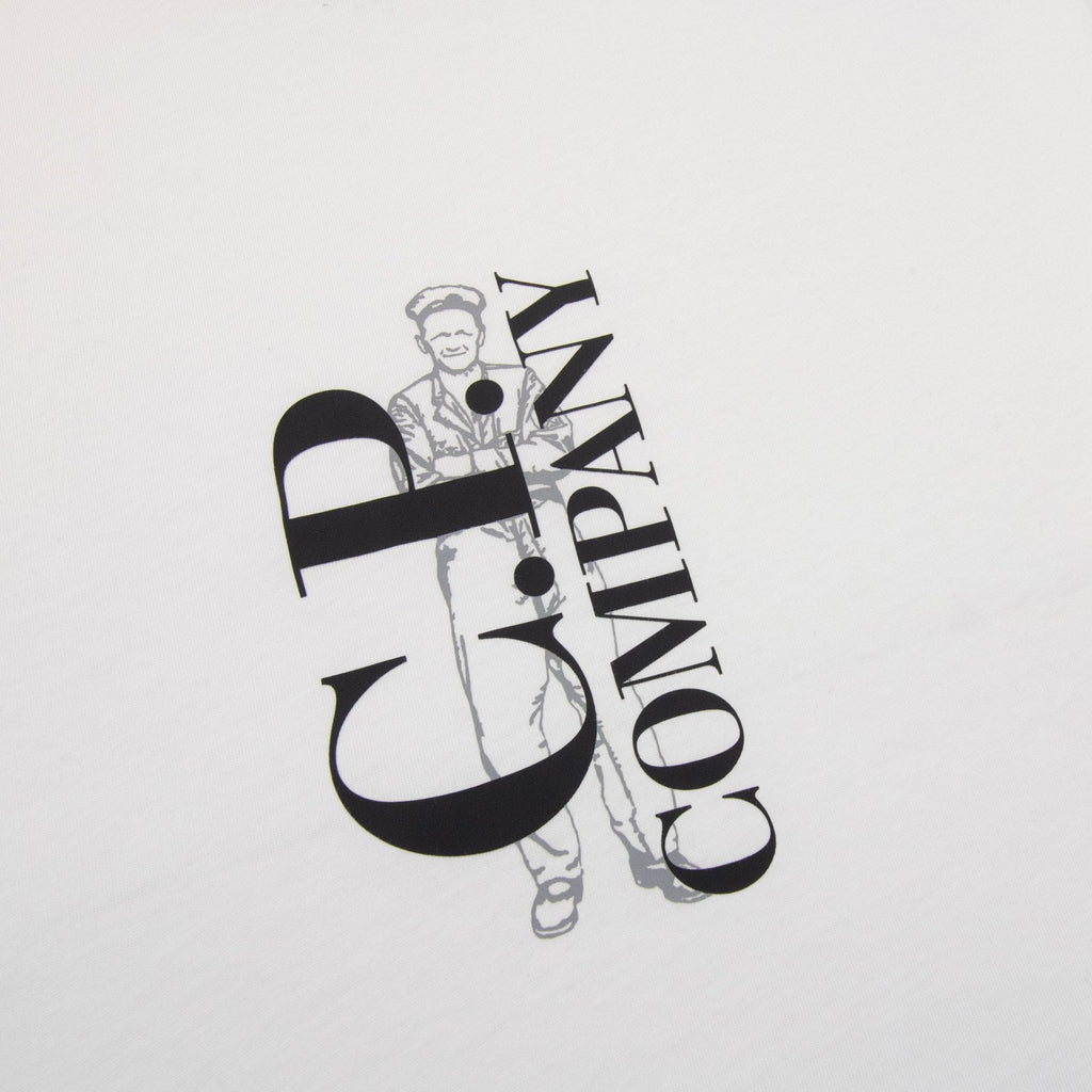 Cp Company 30/1 Jersey Vertical Logo T-shirt White 103