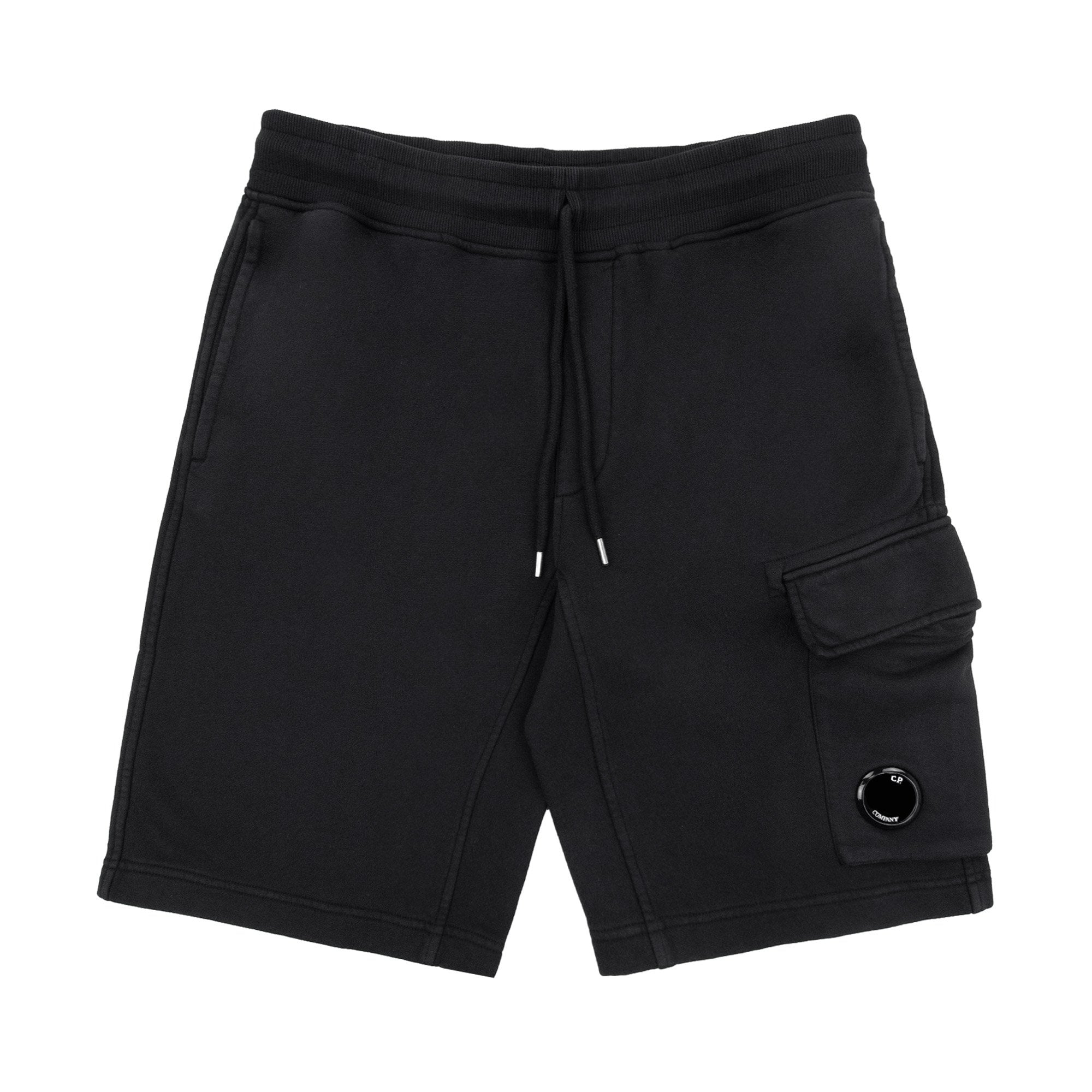Cp Company Cotton Diagonal Fleece Cargo Shorts Black 999