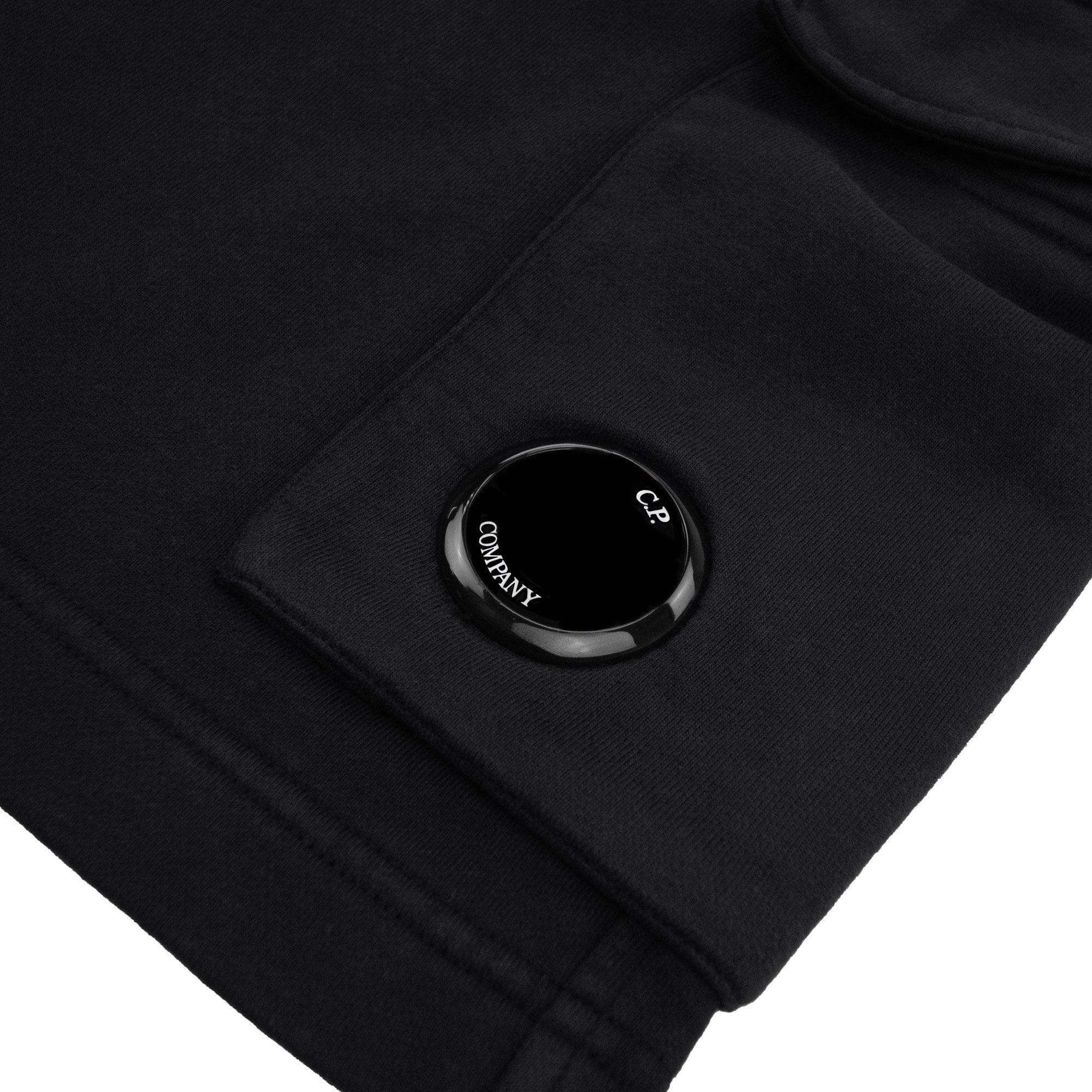 Cp Company Cotton Diagonal Fleece Cargo Shorts Black 999