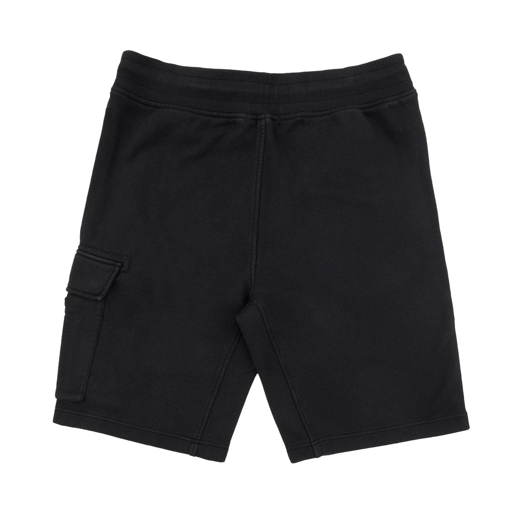Cp Company Cotton Diagonal Fleece Cargo Shorts Black 999