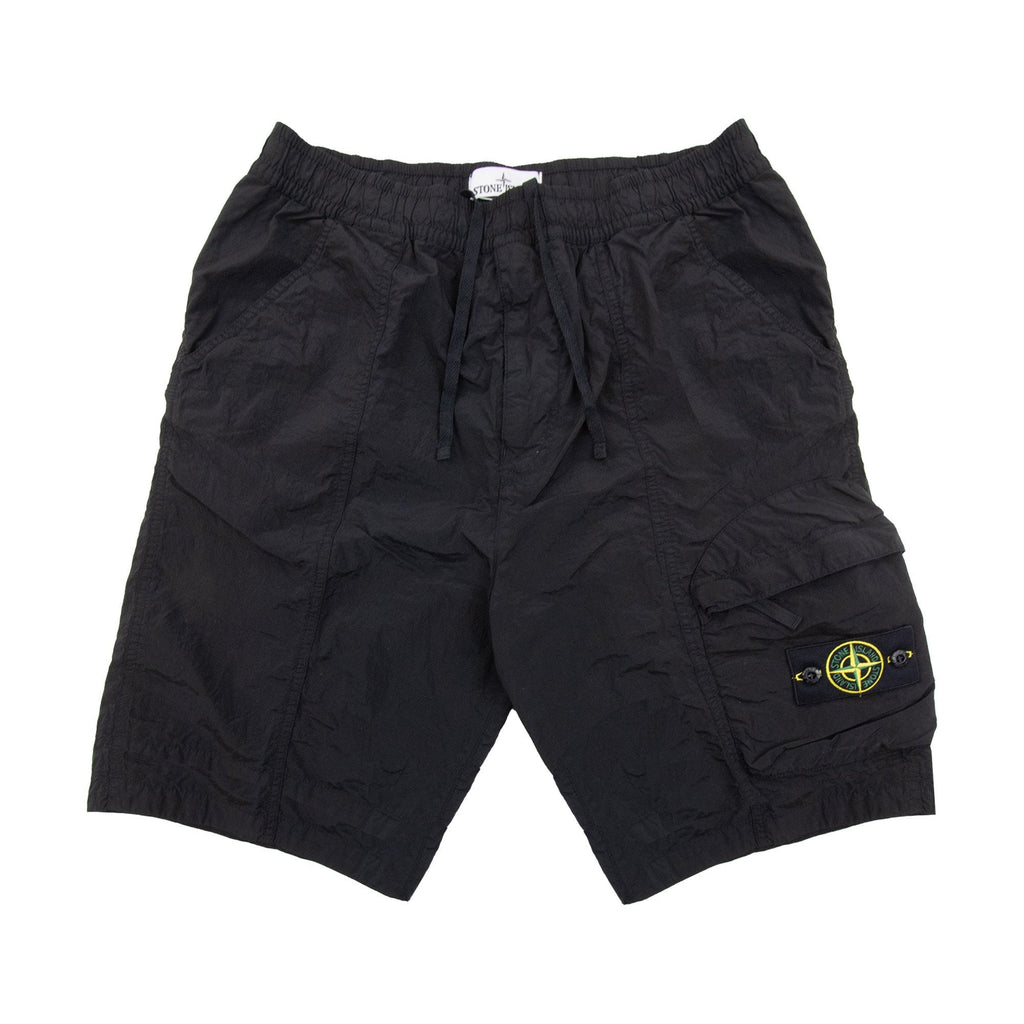 Stone Island L100007 Nylon Metal Cargo Shorts Black V0029