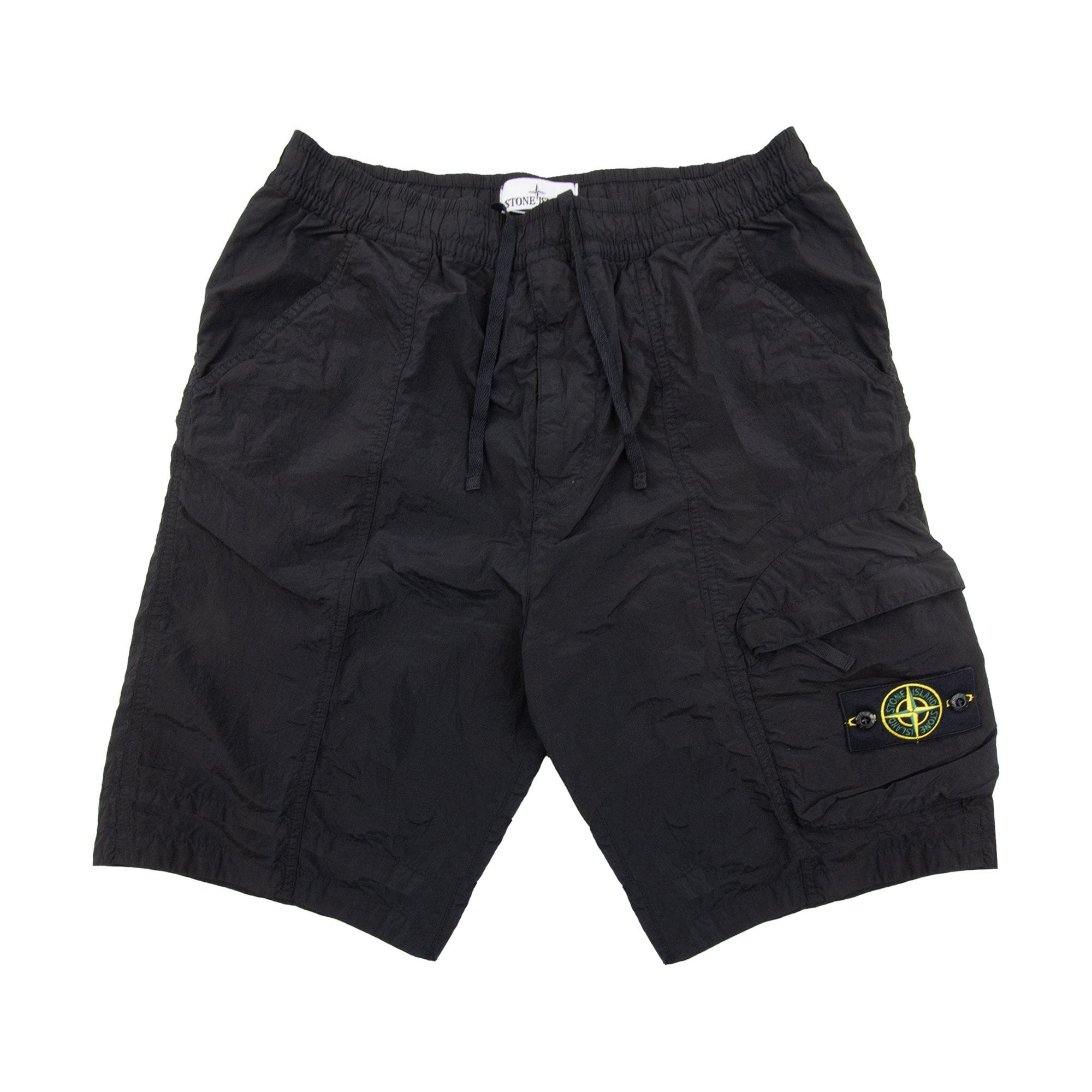 Stone Island L100007 Nylon Metal Cargo Shorts Black V0029