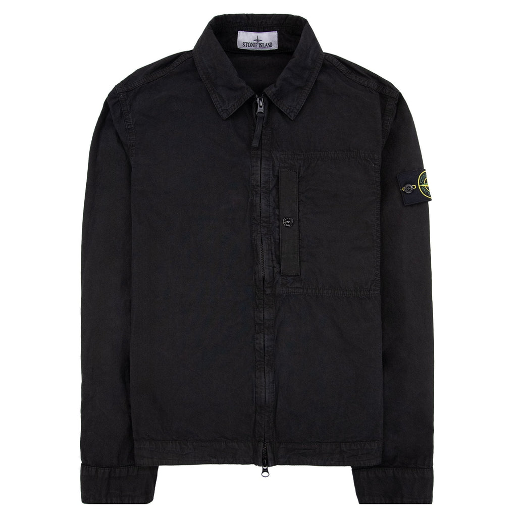 Stone Island 1200032 Brushed Cotton Canvas Old Effect Black V0129