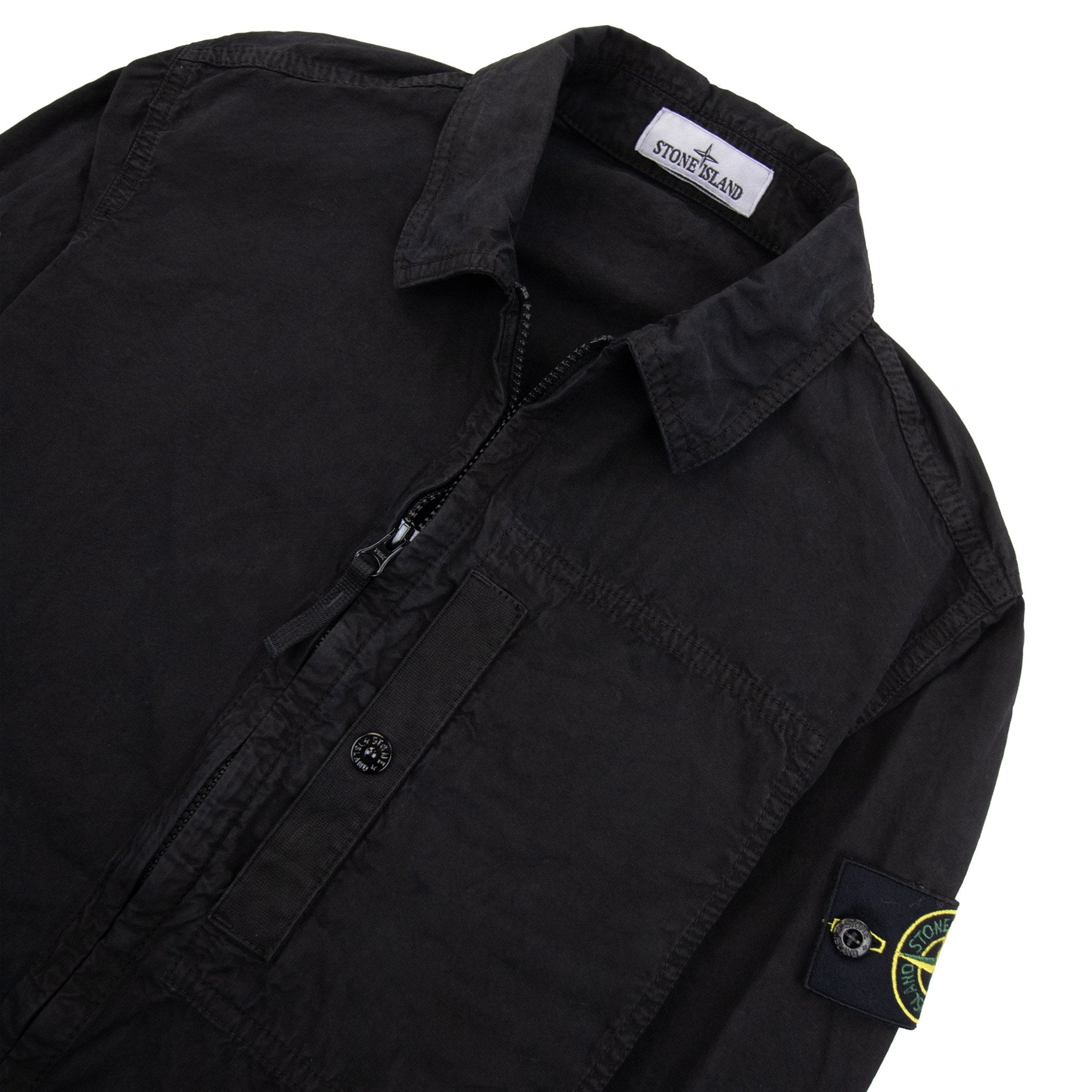 Stone Island 1200032 Brushed Cotton Canvas Old Effect Black V0129