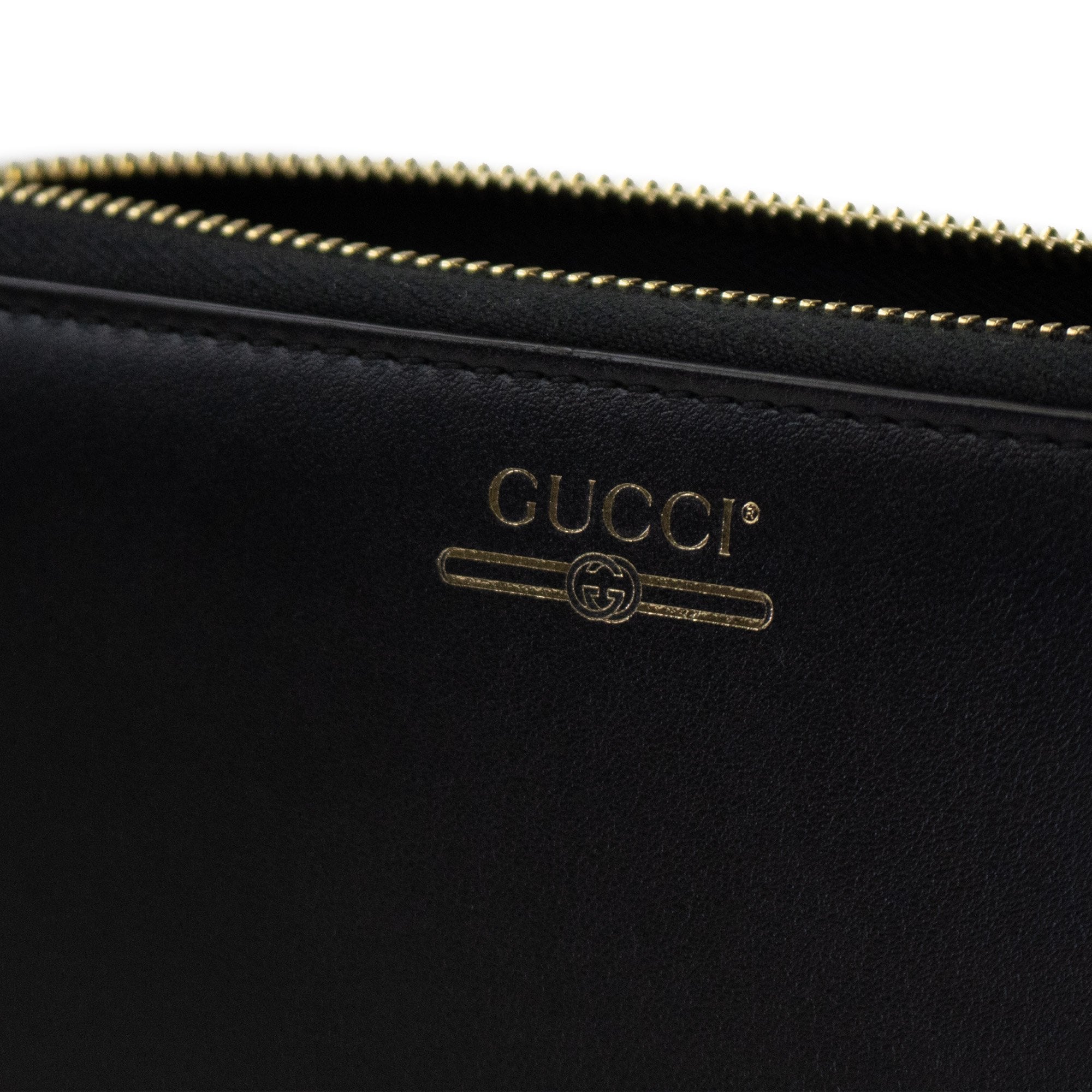 Gucci Zip Around Wallet With Gucci Logo Black