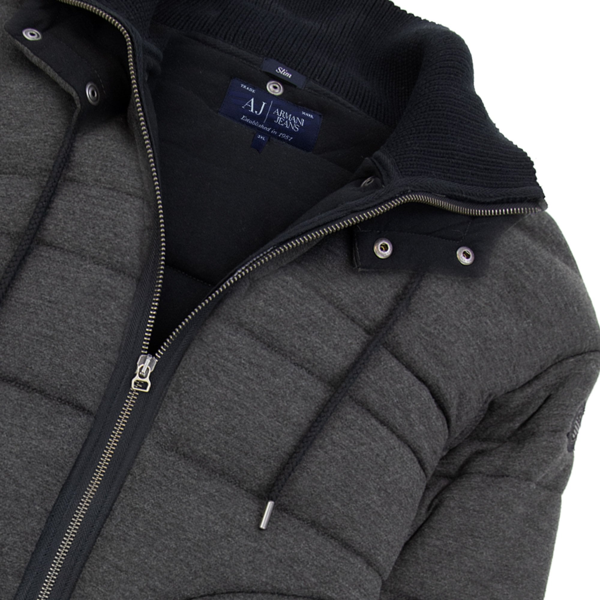Armani Jeans High Neck Blouson Jacket Grigio Grey
