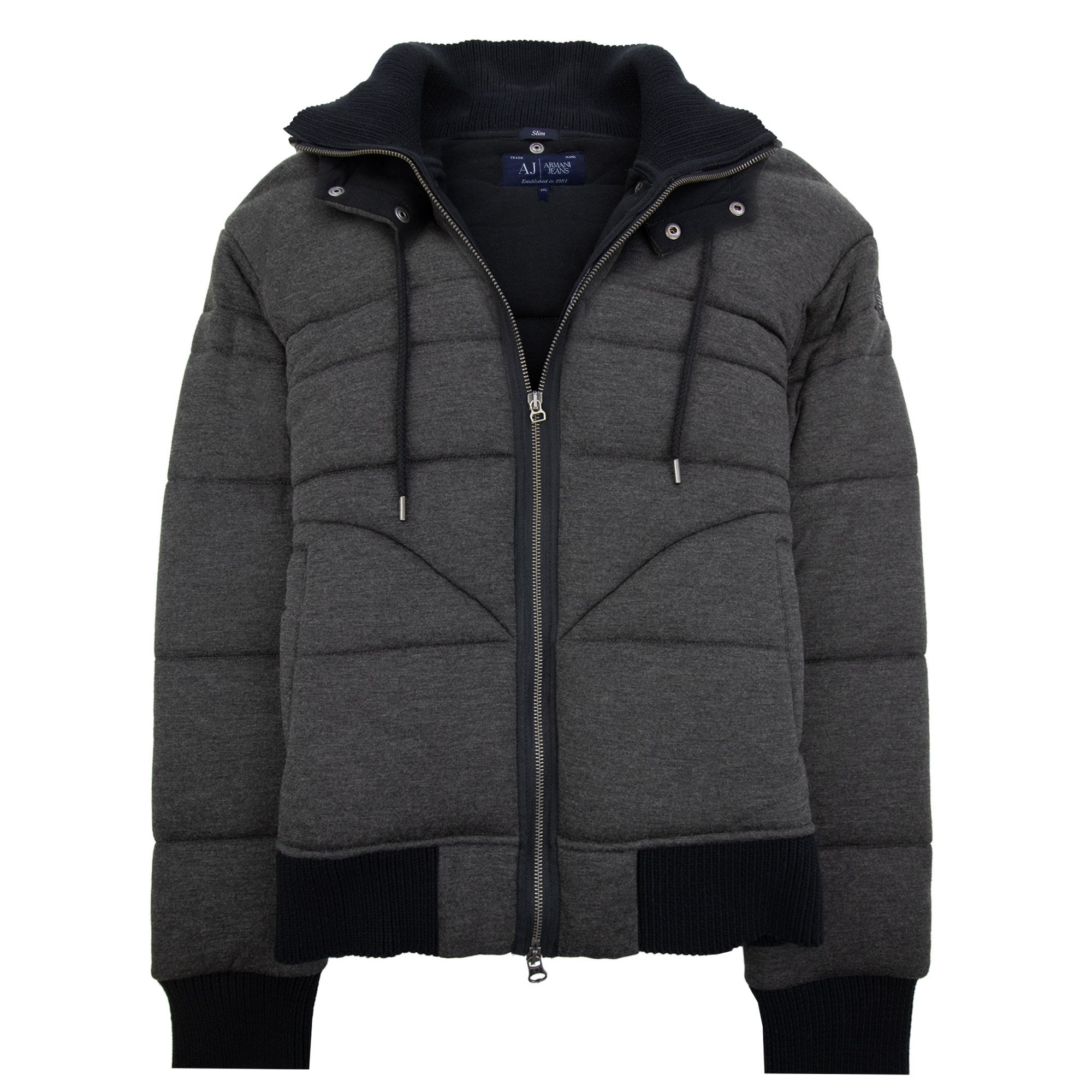 Armani Jeans High Neck Blouson Jacket Grigio Grey