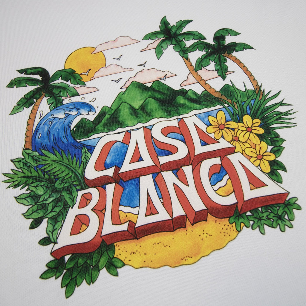 Casablanca Casa Beach Wave Printed T Shirt White