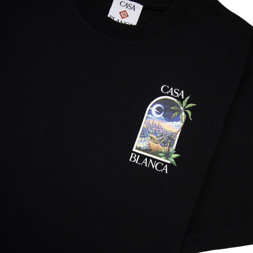 Casablanca La Night Printed T Shirt Black