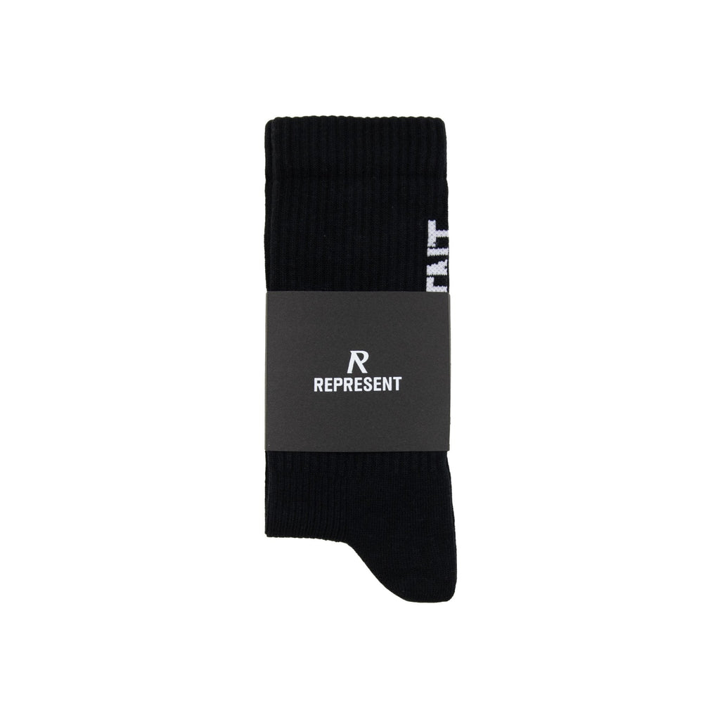 Represent Logo Socks Jet Black