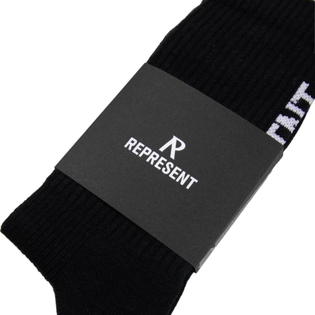 Represent Logo Socks Jet Black