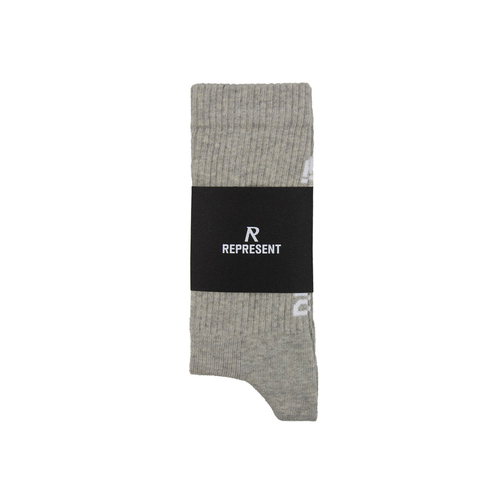 Represent Logo Socks Ice Grey Marl